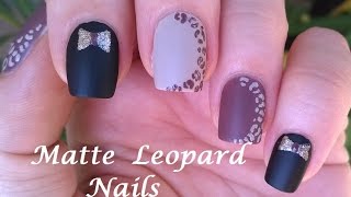 Matte Nail Polish Designs 5  Black amp Brown LEOPARD NAILS [upl. by Cheyne]