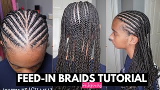 FeedIn Braids Tutorial  Perfect for Beginners [upl. by Eceela660]