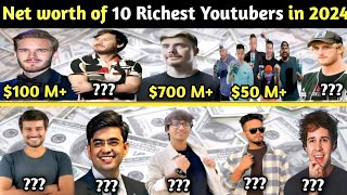 Richest YouTubers 2024 INSANE   The 10 Richest YouTubers 2024  global trend [upl. by Hartwell]