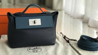 KELLY 2424 MINI EVERCOLORSWIFT BLUE NUIT PHW  MW FASHION TALKY [upl. by Roti450]