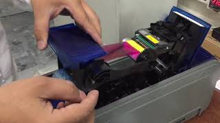 Installation of PVC Card Printer Datacard SD 360 Ribbon [upl. by Adnak]