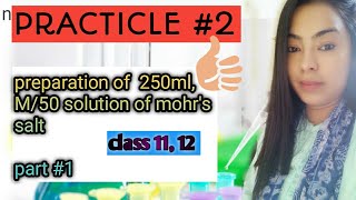 Practicle 2 preparation of 250ml M20 solution of mohrs salt class 11 amp 12 [upl. by Flita]