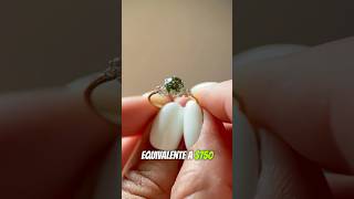 Anillo de Oro 18K con Moissanita Verdosa ¿Natural o Imitación 💍💚 [upl. by Gaye]