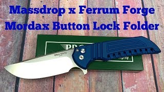 Massdrop x Ferrum Forge Mordax button lock Collaborative Knife produced by ProTech  Preview [upl. by Alard]