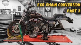 Harley Davidson FXR Chain Conversion  Part 2 [upl. by Keldon]