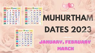 Muhurtham Dates 2023  January February amp March 2023 Valarpirai amp Theipirai Muhurtham [upl. by Paola252]