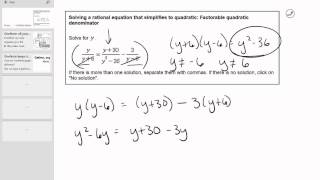 03 07 Solving a rational equation that simplifies to quadratic Factorable quadratic denominator [upl. by Freida]