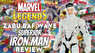 Marvel Legends SUPERIOR IRON MAN Action Figure Review  ZABU BAF Wave [upl. by Netram995]