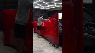 Wrapping a Camaro in Gloss Hot Rod Red [upl. by Nanah]