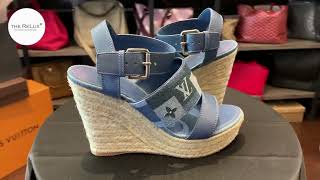 Louis Vuitton Monogram Espadrilles Wedge Sandals SZ 39  The ReLux [upl. by Htebarual734]