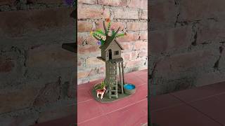 Beautiful tree house making with clay 🏡  clayhouse treehouse craft [upl. by Nnylyak]