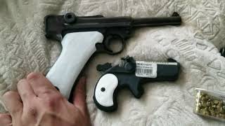 mendoza derringer cal 45 air pistol unboxing and test shot [upl. by Bowes]