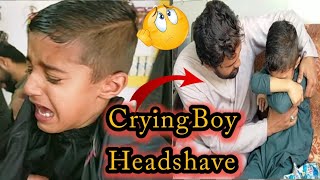 Crying Boy HeadShave  Pakistani Woman Long Hair Headshave Adil Headshave   Adil Barbar  2022 [upl. by Onailerua]