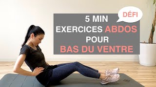 5MIN EXERCICES ABDOS BAS DU VENTRE POUR DÉBUTANT DÉFI5MIN LOWER ABS WORKOUT FOR BEGINNER [upl. by Carper]