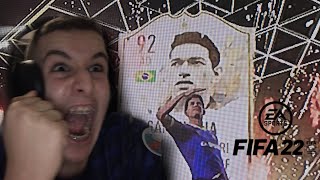 FIFA 22JE PACK MA PREMIÈRE ICÔNE GARRINCHA  PACK OPENING  17M crédits [upl. by Grissel]