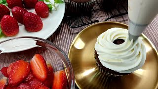 How to make Whipped Mascarpone Frosting  Stable for piping  No butter less sweet frosting [upl. by Jovia]