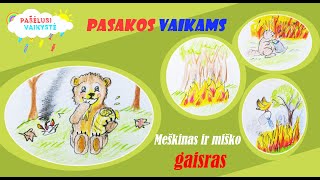 Lietuviška pasaka vaikams  Meškinas ir miško gaisras [upl. by Amahcen]