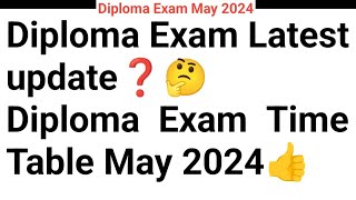 Diploma Exam Time Table May 2024Time Table for DiplomaPolytechnic Diploma Karnataka update [upl. by Euv]