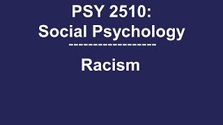 PSY 2510 Social Psychology Overt Modern Aversive amp Implicit Racism [upl. by Neitsirk599]