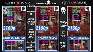 Intel Core i5 14600K VS Ryzen 5 7600X VS Ryzen 7 5800X3D Pruebas Con Nvidia En 4K [upl. by Sellig]