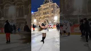 Top skaters deserve to skate on top rinks Moscow Red Square Ice Rink skating skating [upl. by Gone896]