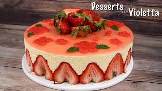 Classic STRAWBERRY FRAISIER Cake Recipe [upl. by O'Donovan]