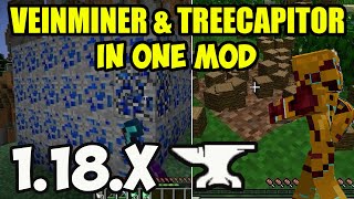 How to get VeinMiner amp Treecapitor Minecraft 1182  download install Excavation mod 1182 FORGE [upl. by Noby]