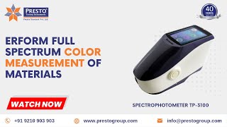 Perform full spectrum color measurement of materials with Presto spectrophotometer TP3100 [upl. by Harrie]