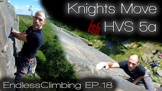 Ep18  Trad Climbing  Knights Move HVS 5a  Burbage North [upl. by Merril]