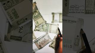 500 hundred rupees note realistic drawing  3D drawing only  currency  💲🤑🤑 [upl. by Ahsika663]