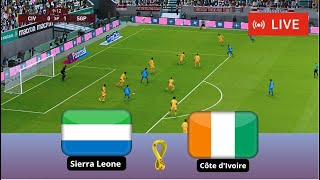 Côte dIvoire vs Sierra Leone en direct match amical complet Simulation de football Gameplay PC [upl. by Traver]