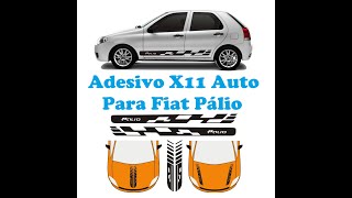 Adesivos Tuning X11 Auto Para Pálio Faixas PH1 Lateral e de Capô C6 palio paliofire tuning [upl. by Calendra]