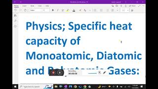 Physics    Specific heat capacity of monoatomic diatomic and polyatomic gases   76 physics [upl. by Bobby790]