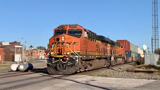 2 Trains Pass Perfectly One After The Other At Railroad Crossing Railroad Diamonds In Deshler Ohio [upl. by Aniretac]