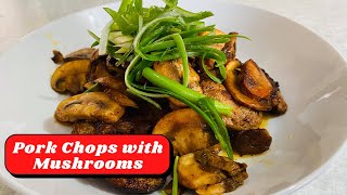 JUICY AND TENDER PORK CHOPS WITH MUSHROOMS FOREQUARTER CUT [upl. by Austin]