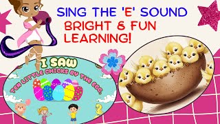 Sing amp Learn the E Sound  Fun Phonics Song for Kids with Egg Teddy Bear amp More e sound words [upl. by Ahsinrat]