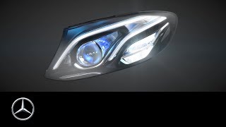 Headlamps in the new MercedesBenz EClass MULTIBEAM LED [upl. by Ilesara]