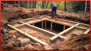 Man Builds Secret Underground Cabin in the Forest  Start to Finish by RuslaninTheWoods [upl. by Koressa]