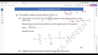 Alcohols and Carboxylic Acid Cambridge IGCSE O level Chemistry Structure 2 to 3 Lesson 66 part e [upl. by Wall]