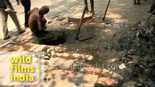 Worst job ever  Sewer diving in India [upl. by Ecila]