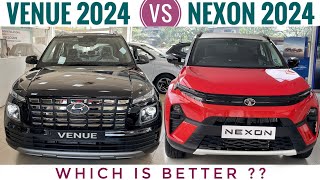 Tata Nexon vs Venue 2024  Which is Better  Hyundai Venue vs Nexon 2024 Comparison  2024 Nexon [upl. by Margaretha]