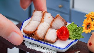 Miniature Thai style Fried Pork With Fish Sauce Recipe  ASMR Cooking Mini Food [upl. by Areta]