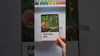 Forest Squirrel 🐿 Pantone Card Painting Challenge Day 69100 [upl. by Amat]