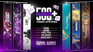 youtube banner template psd free download  youtube gaming banner template psd free  PSD Templates [upl. by Royo]