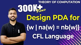 Lec52 Design PDA for w  naw  nbw CFL language  Pushdown automata  TOC [upl. by Fanchette388]