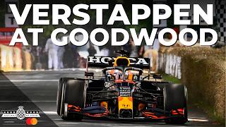 Max Verstappen drives F1 Red Bull RB16B at Goodwood FOS [upl. by Surat]