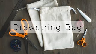 Making a simple DIY Drawstring Bag  Sewing Tutorial [upl. by Aicenaj243]