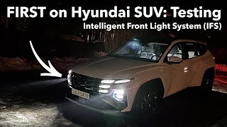 Night Test Driving 2025 Hyundai Tucson Facelift  Intelligent Front Light System IFS [upl. by Arah]