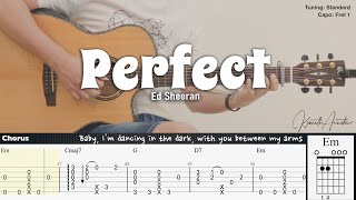 Perfect  Ed Sheeran  Fingerstyle Guitar  TAB  Chords  Lyrics [upl. by Philipps]