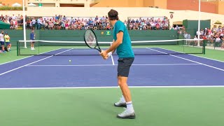 Roger Federer amp Tomas Berdych  IW Court Level Practice [upl. by Duomham]